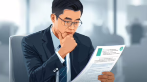 Logistics professional reviewing customs bond documentation to ensure compliance with U.S. transportation and exportation regulations